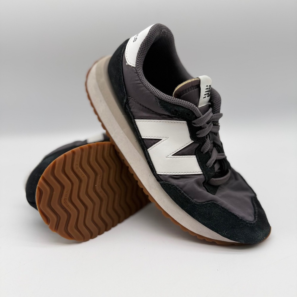 New Balance 237 Womens 9 Mens 7.5 Charcoal Grey Black White Sneakers WS237NB